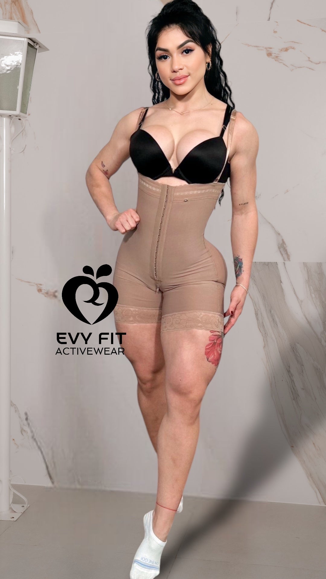 FAJA INVISIBLE COCOA STRAPLESS MEDIA PIERNA CON BROCHES