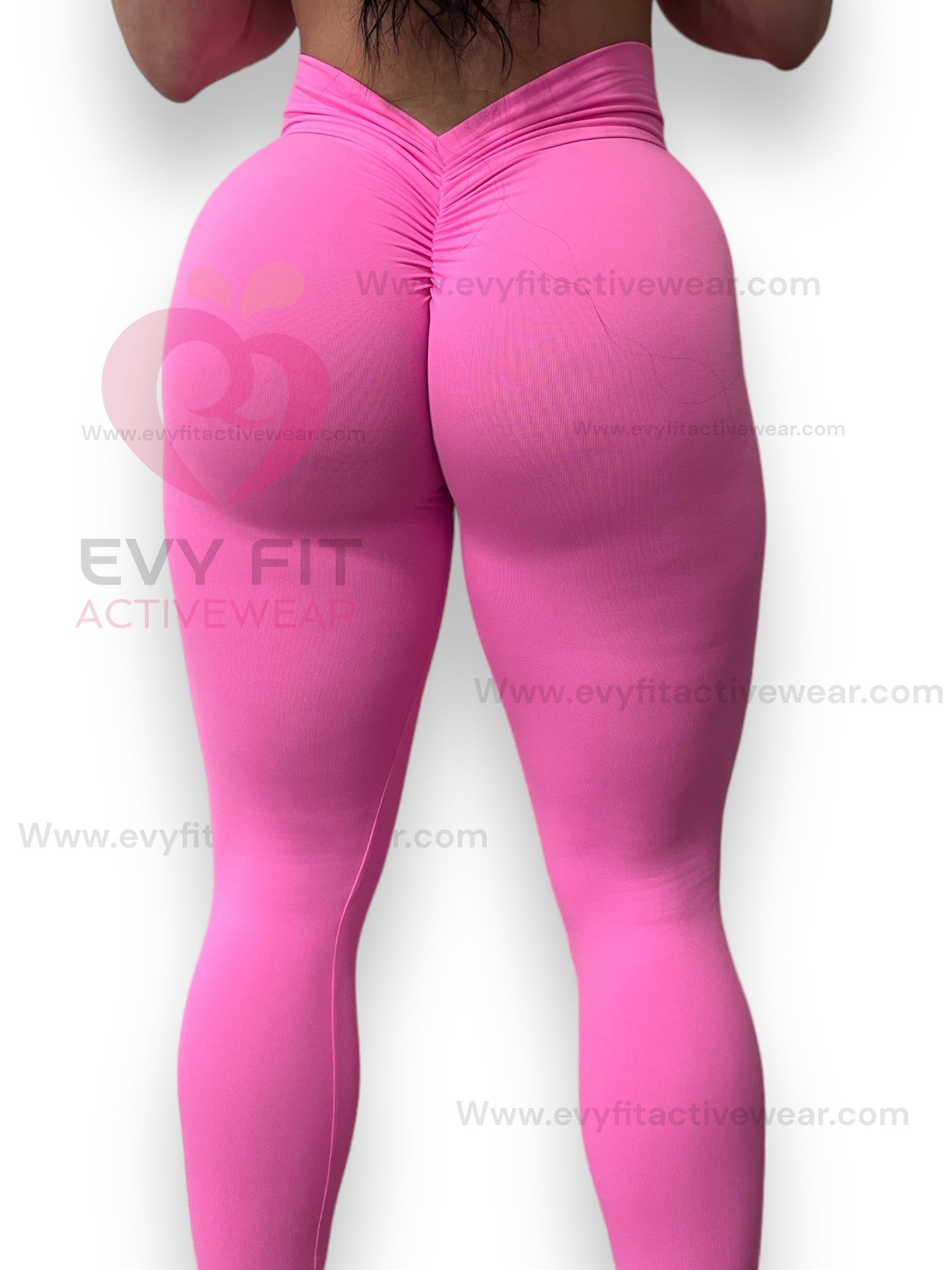 V SCRUNCH BABY PINK LEGGINGS