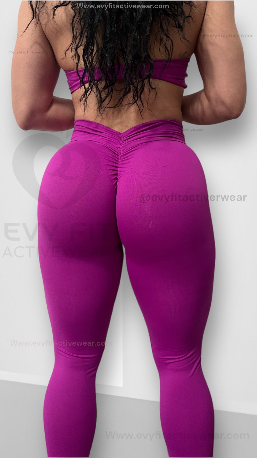 V SCRUNCH PURPLE LEGGINGS