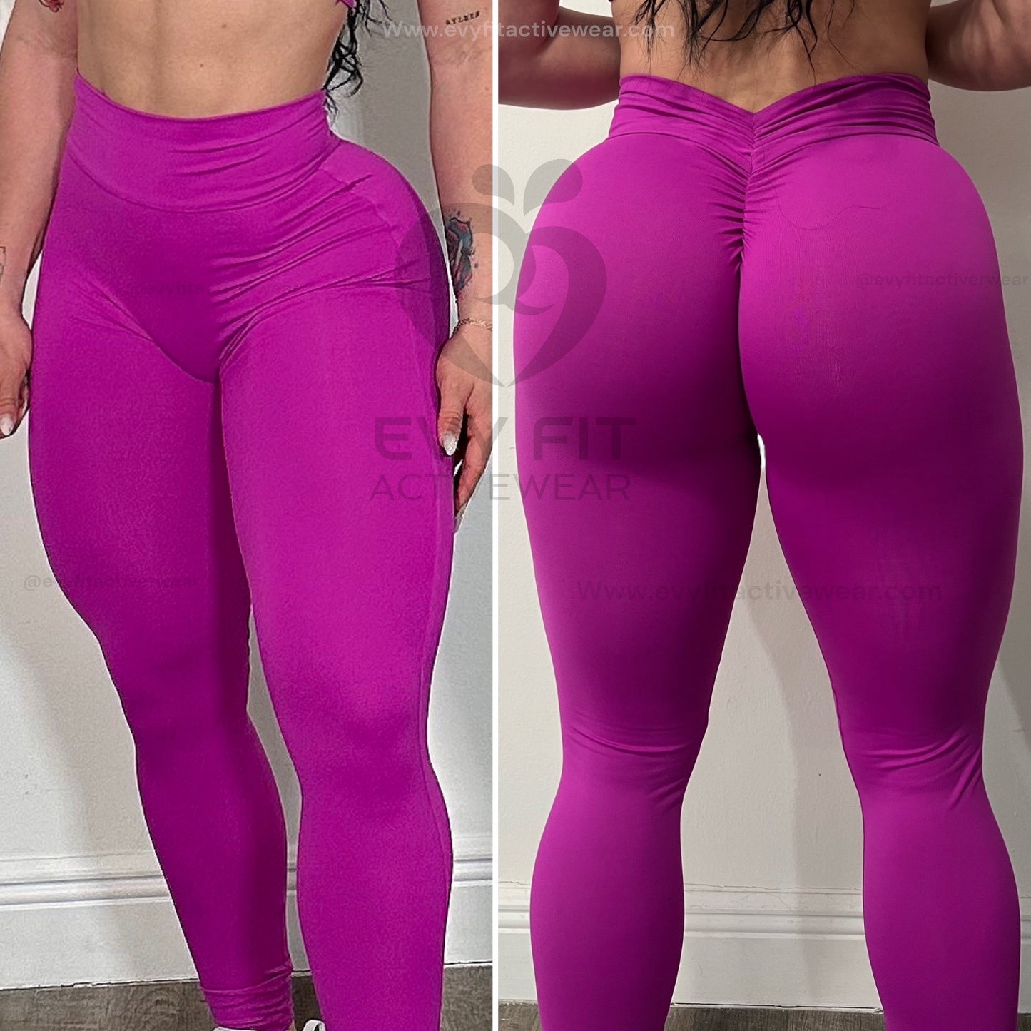 V SCRUNCH PURPLE LEGGINGS