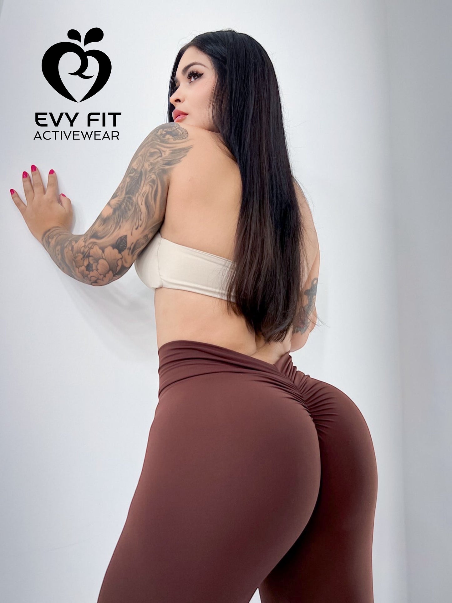 V SCRUNCH LEGGINGS Brown