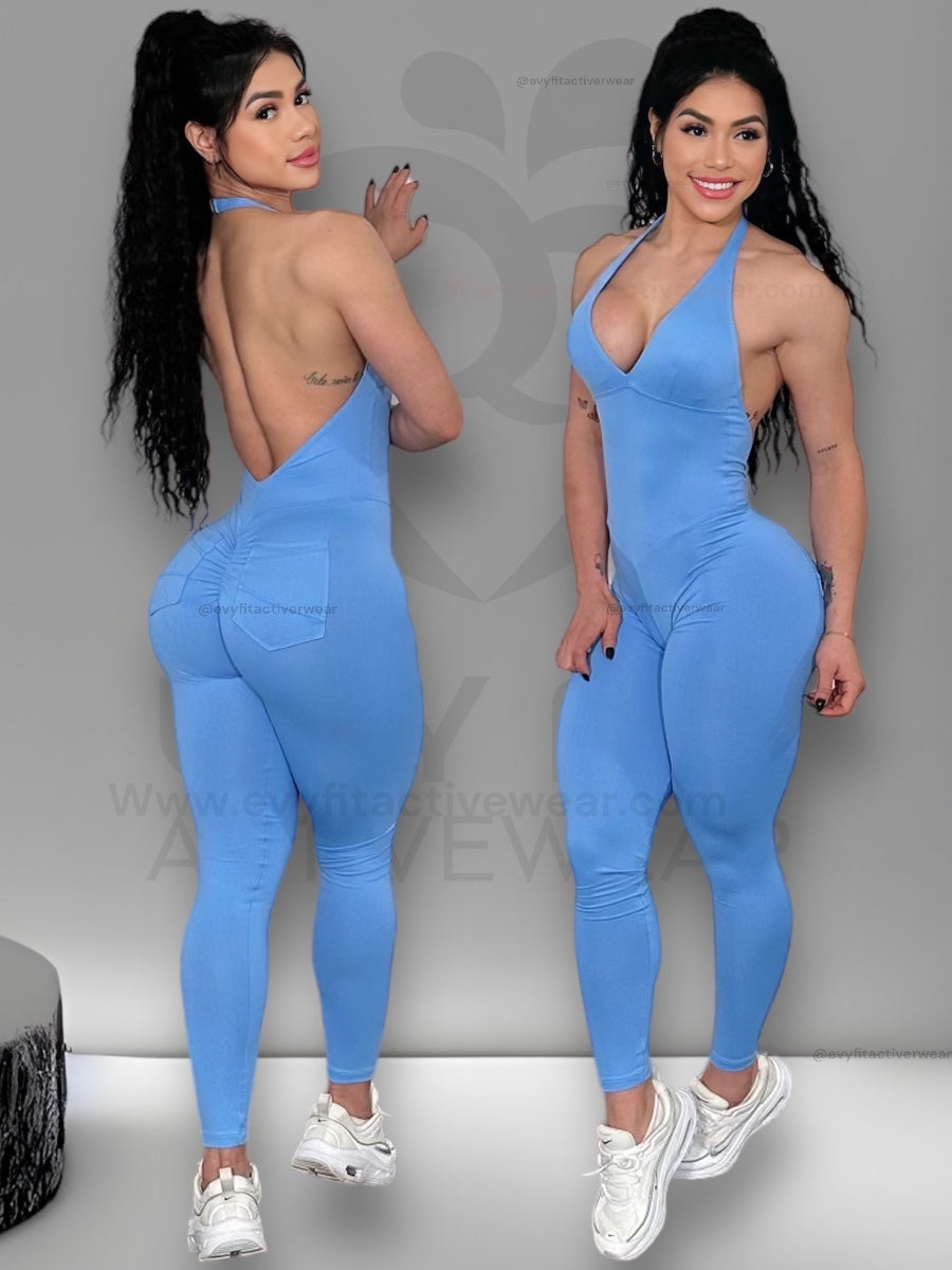 BABY BLUE POCKETS JUMPSUIT