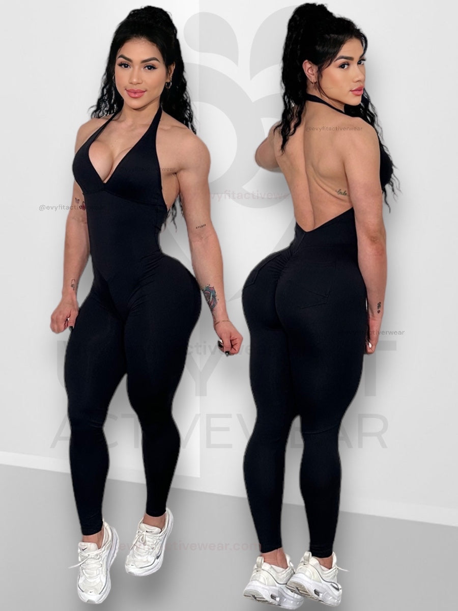 BLACK POCKETS JUMPSUIT