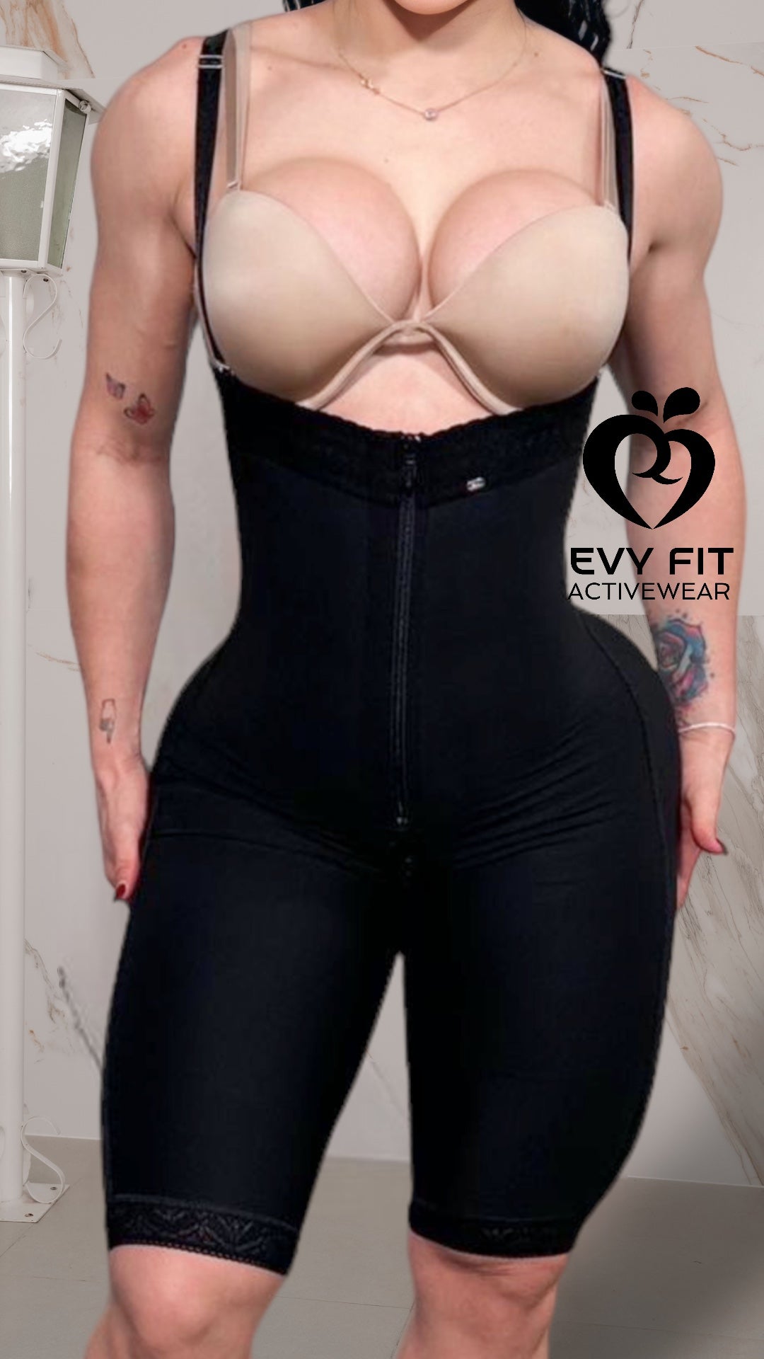FAJA INVISIBLE STRAPLESS PIERNA LARGA COLOR NEGRO