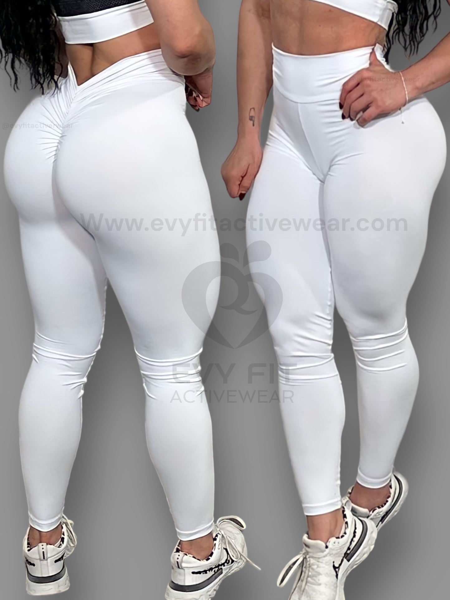 V SCRUNCH LEGGINGS White