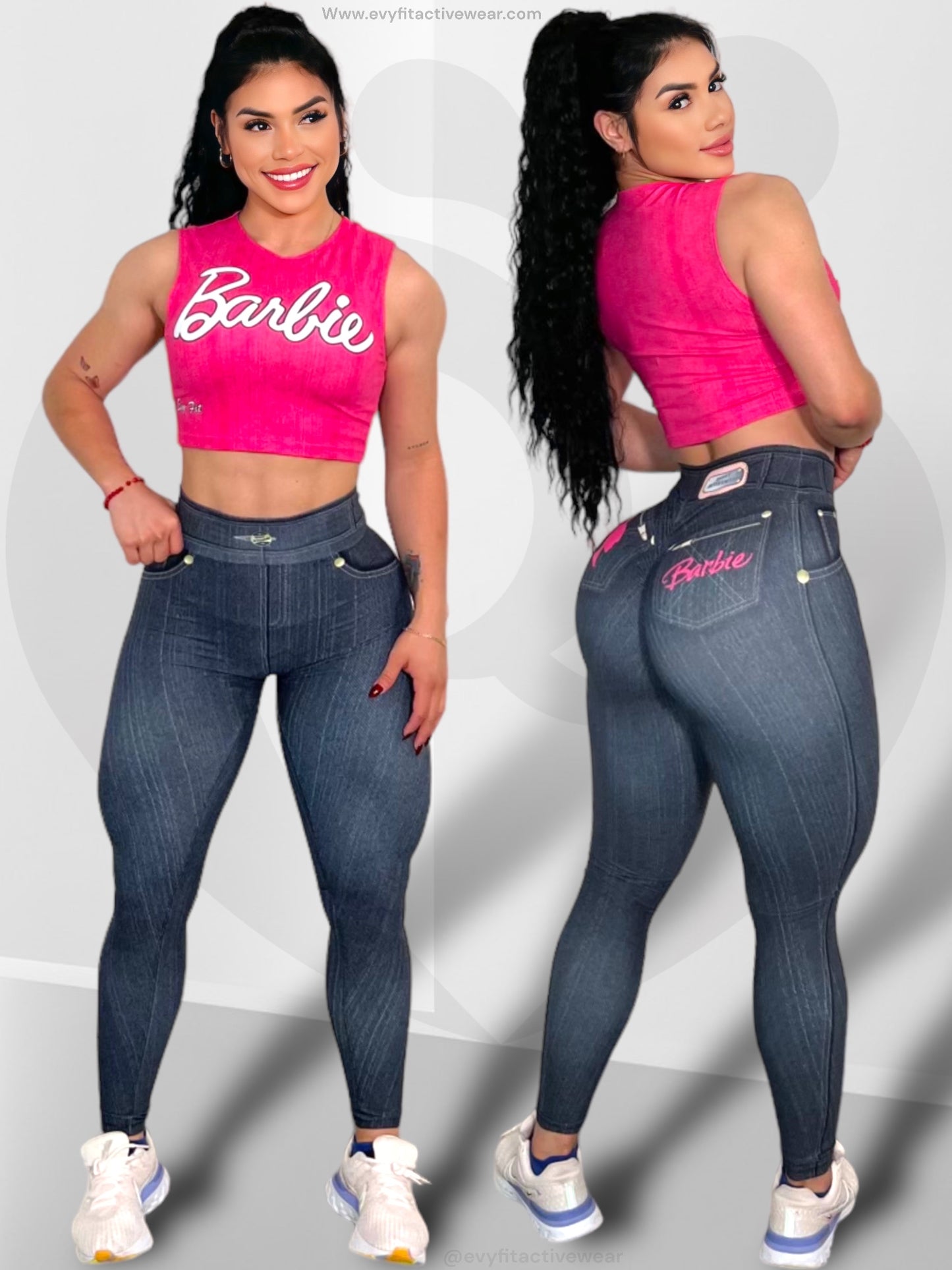 BARBIE BLACK FAKE JEANS LEGGINGS