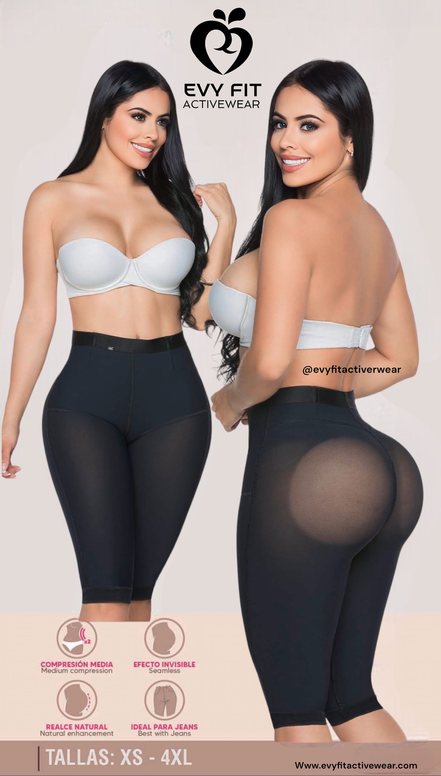 PANTY INVISIBLE BLACK PIERNA LARGA