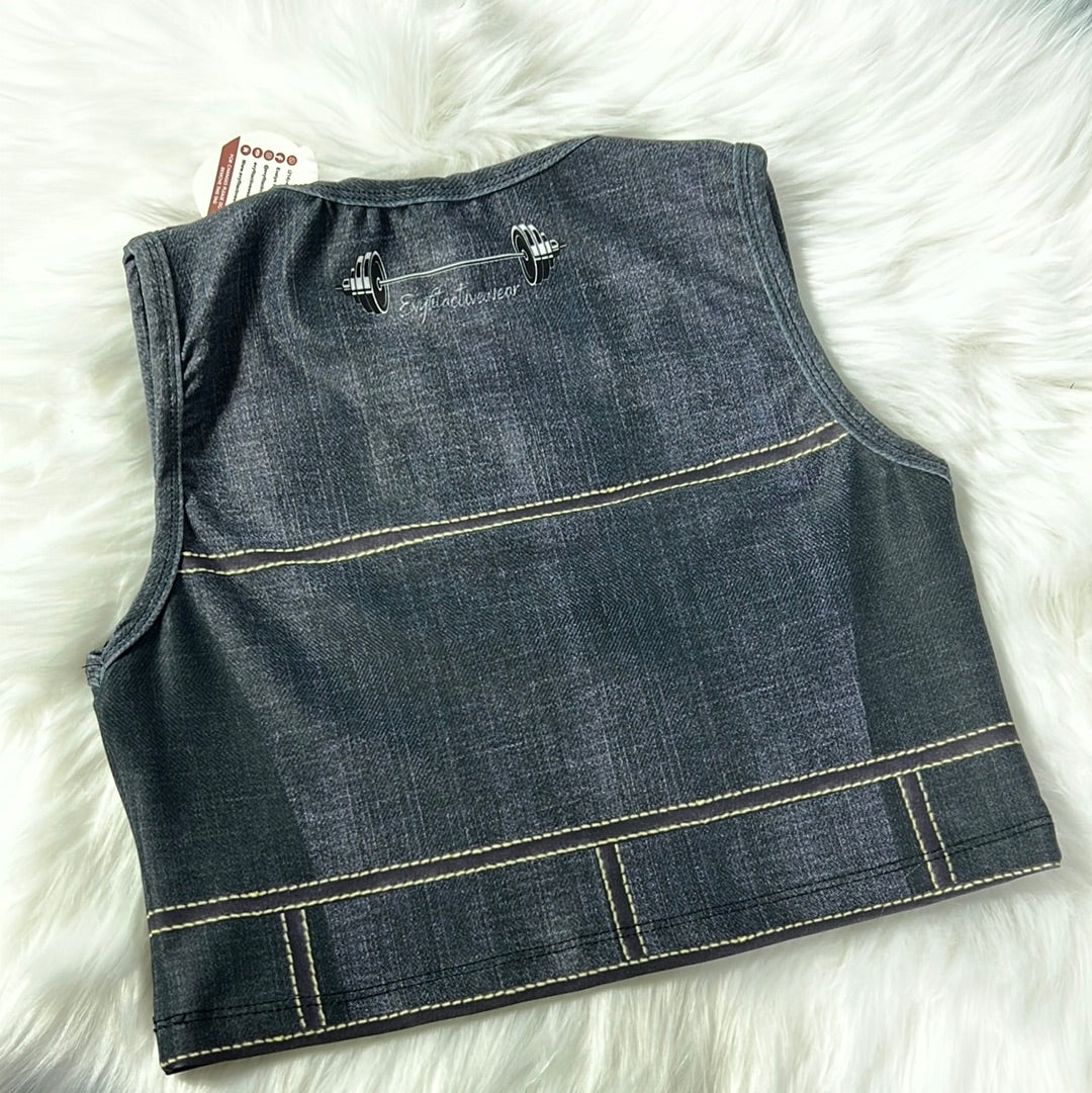 FAKE JEANS BLACK TOP LINES YELLOW