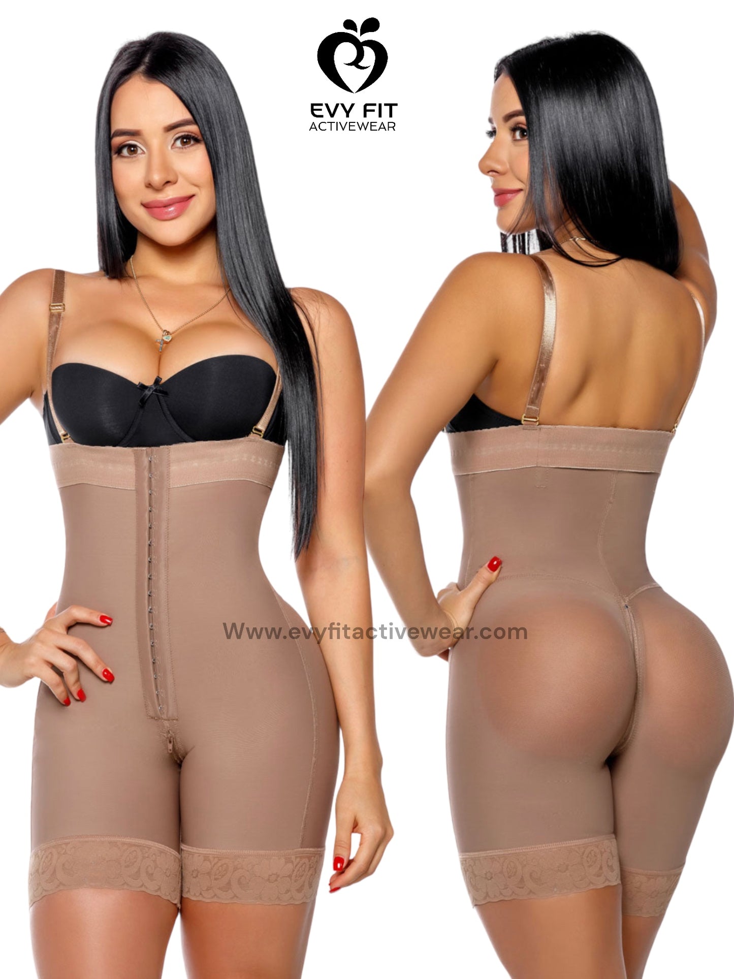 FAJA INVISIBLE COCOA STRAPLESS MEDIA PIERNA CON BROCHES