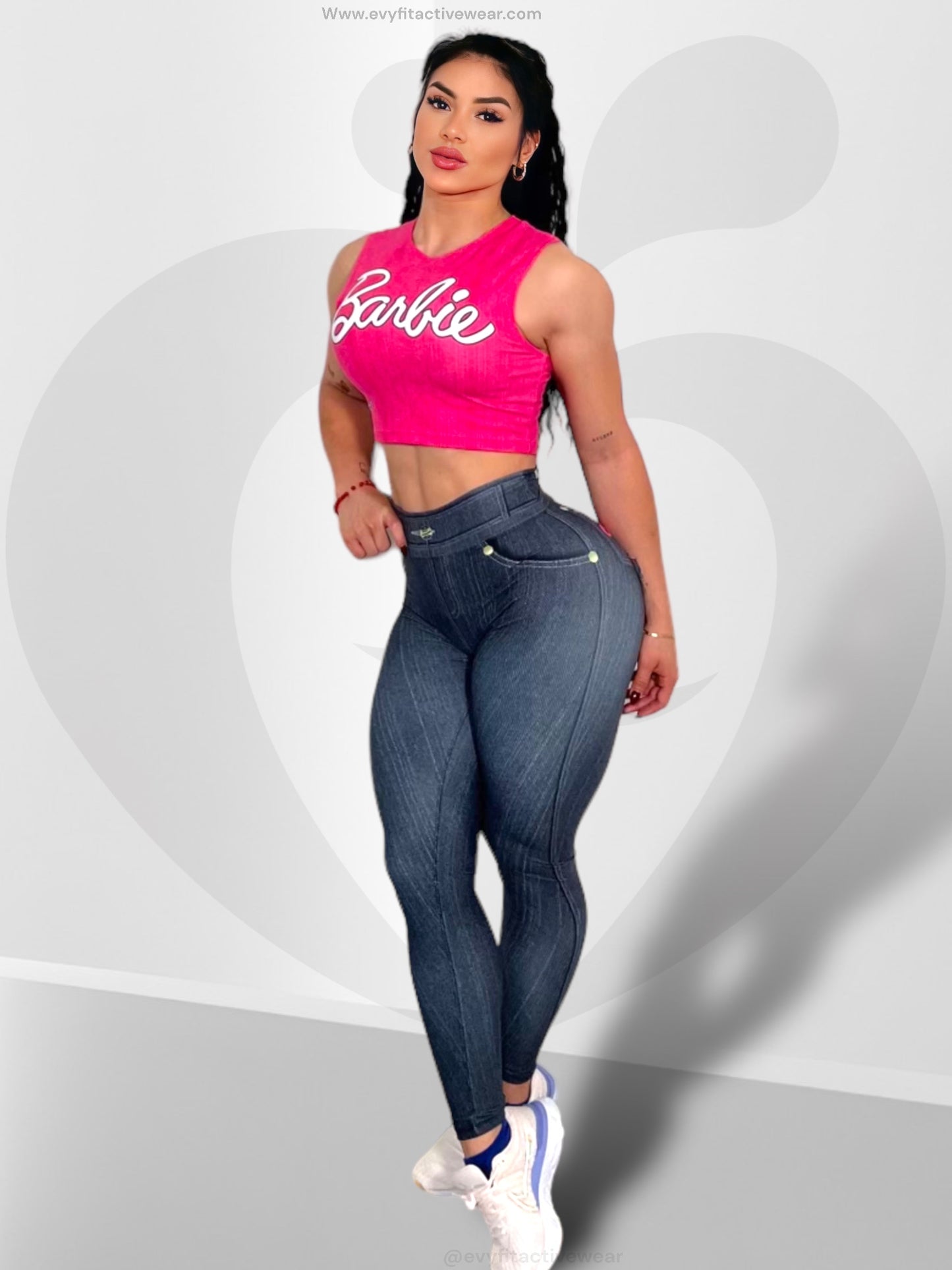 BARBIE BLACK FAKE JEANS LEGGINGS