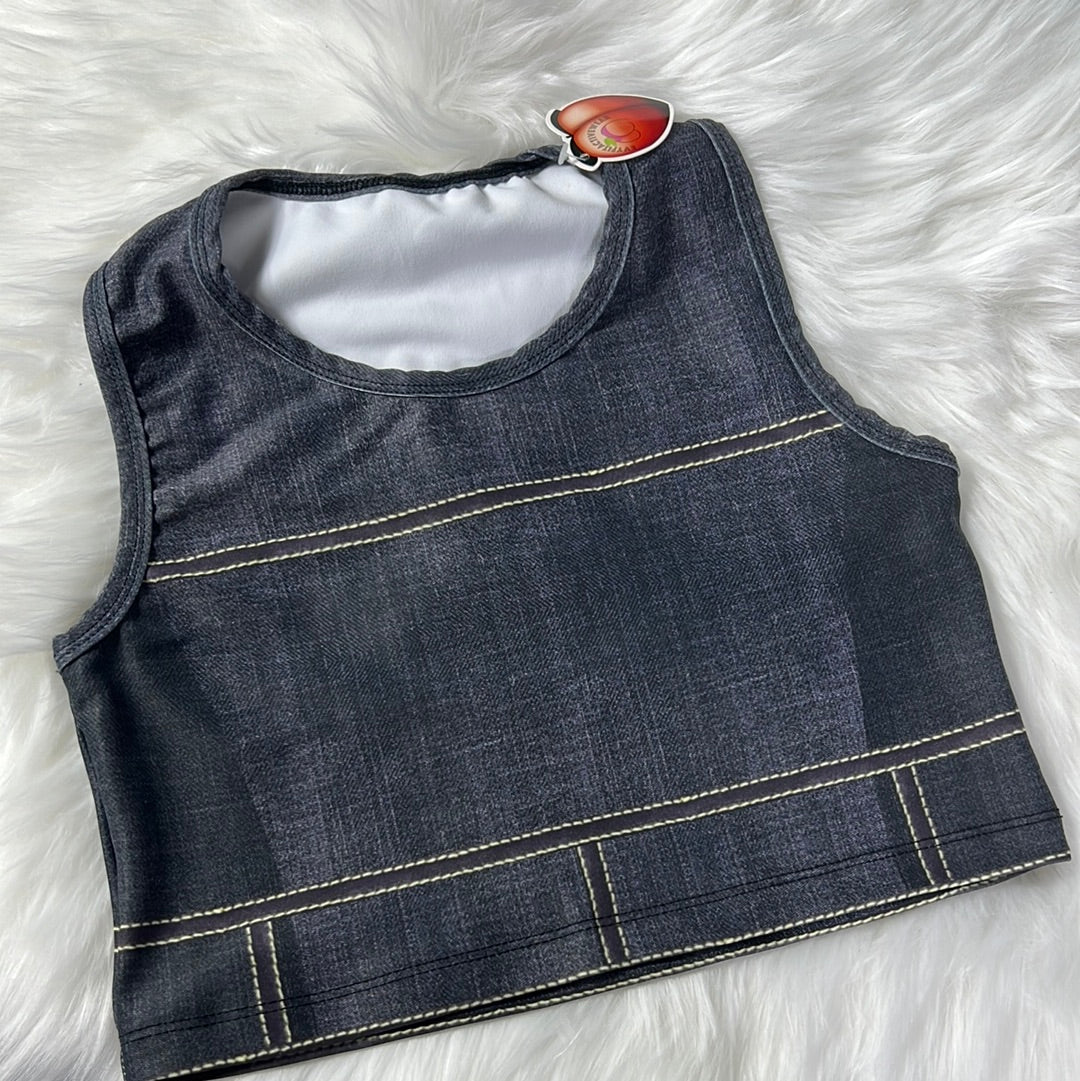FAKE JEANS BLACK TOP LINES YELLOW