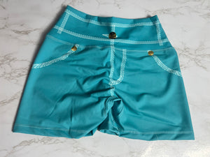 SHORTS JEANS STYLE TURQUOISE