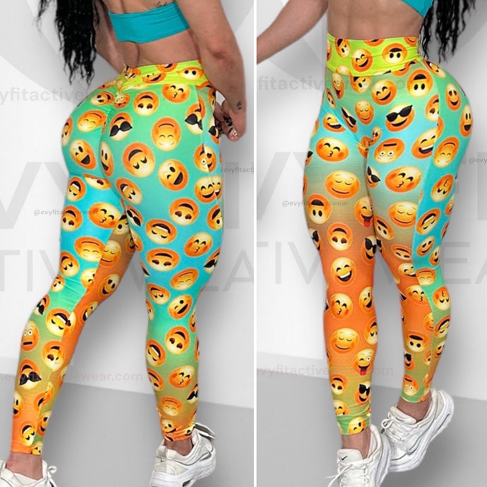 V SCRUNCH EMOJI MATCHING LEGGINGS