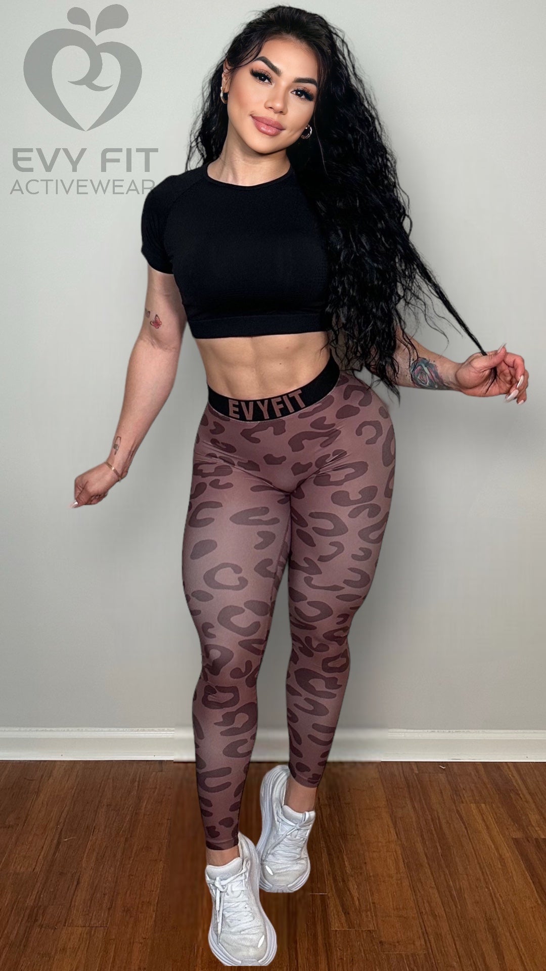 LEGGINGS LADO SALVAJE LEOPARDO MARRÓN CINTURÓN ELÁSTICO