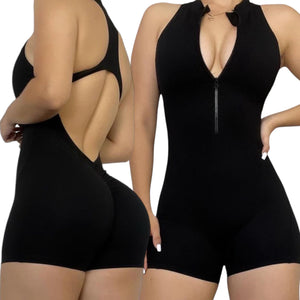 ZIPPER ROMPER BLACK