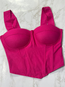 CORSET TOP PUSH UP PINK