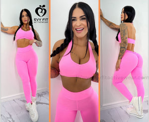 LEGGINGS V SCRUNCH ROSA BEBE