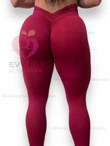 LEGGINGS V SCRUNCH VINO CEREZA