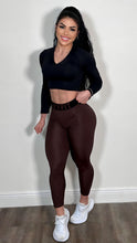 CHOCOLATE  ELASTIC BELT LEGGINGS