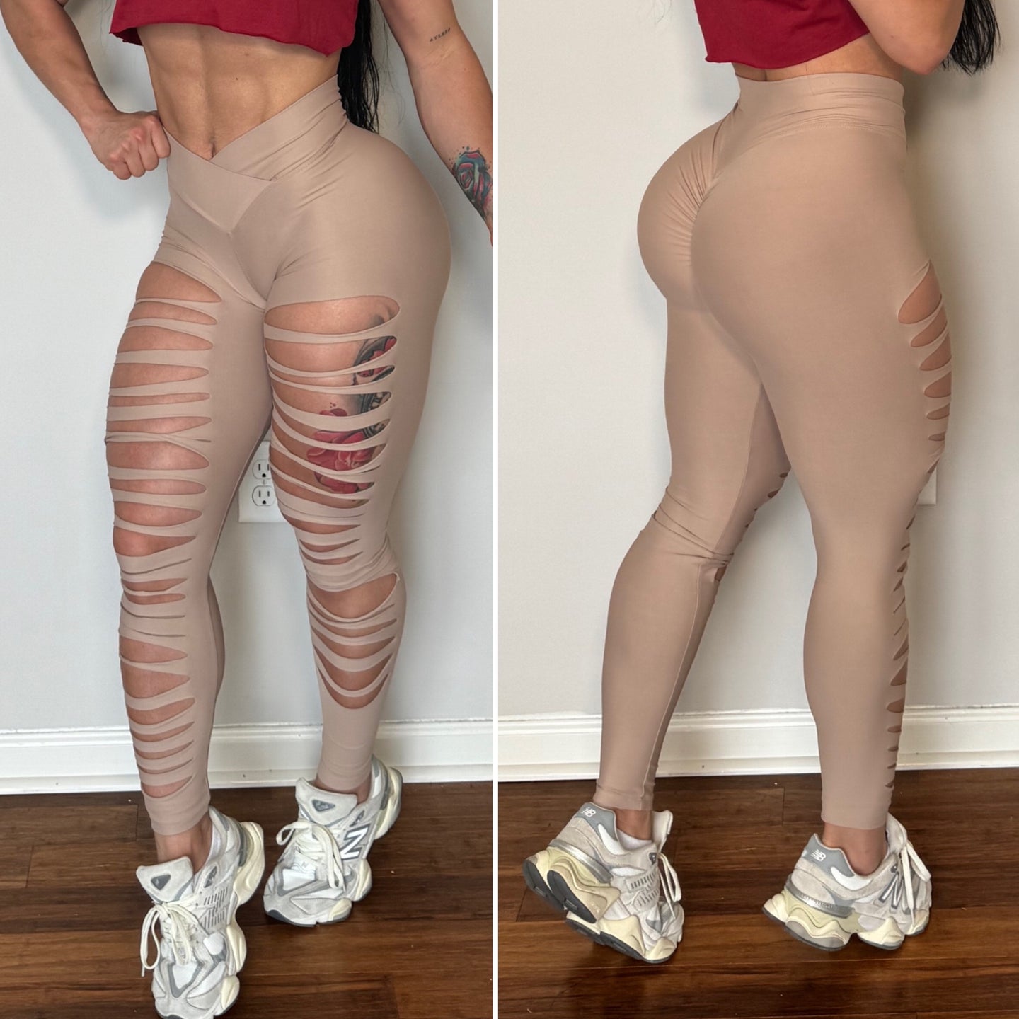 RIPPED NUDE LEGGINGS