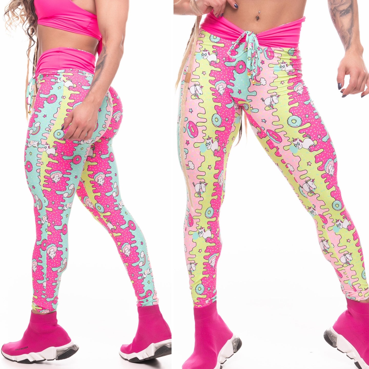 LEGGINGS ROSA DONUTS DELANTERO SIN COSTURAS