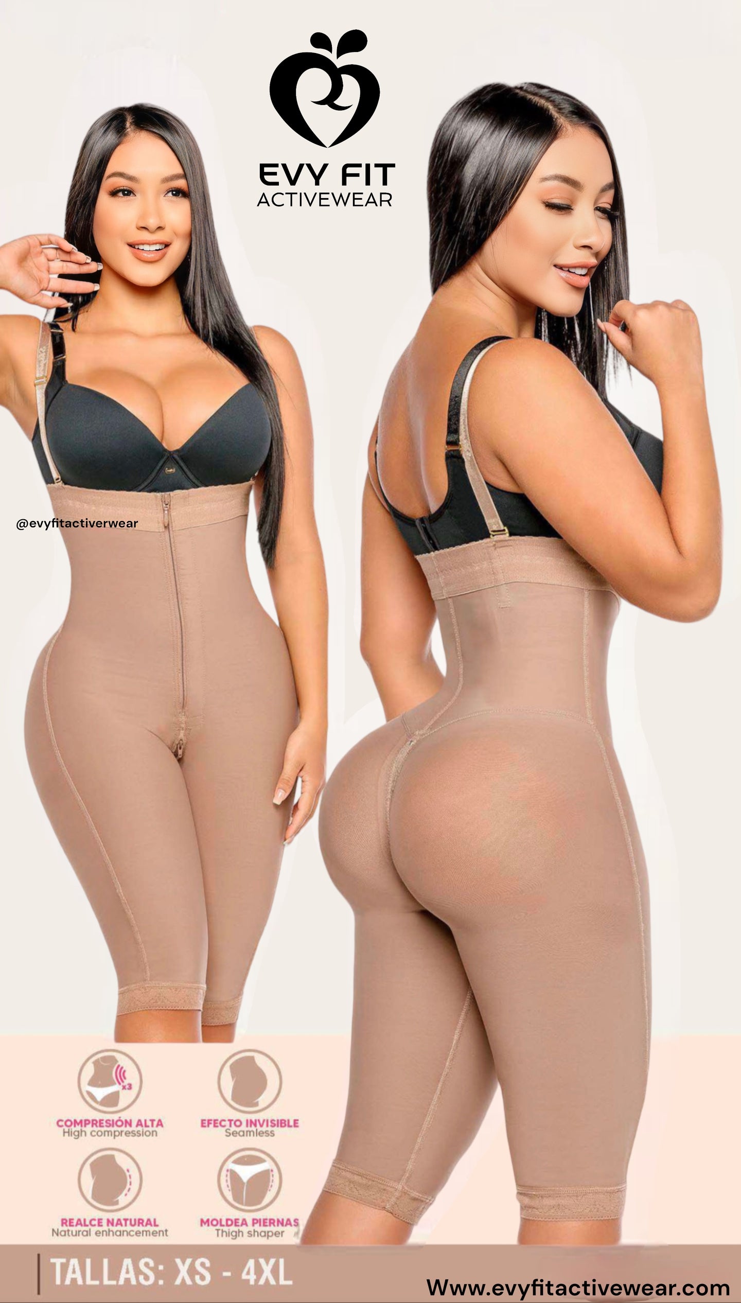 FAJA INVISIBLE STRAPLESS  COCOA PIERNA LARGA