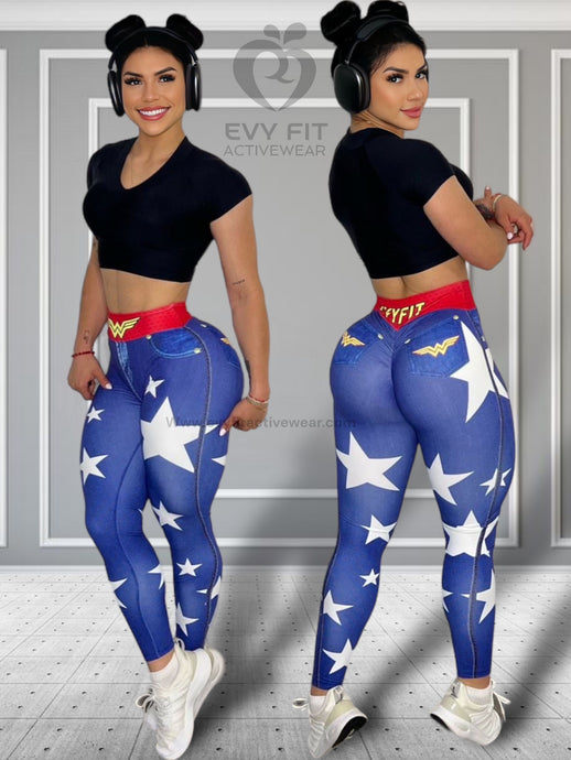 WONDER WOMAN FAKE JEANS LEGGINGS