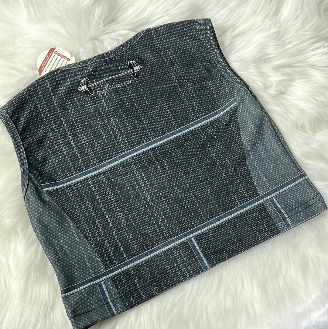 FALSO JEANS TOP NEGRO