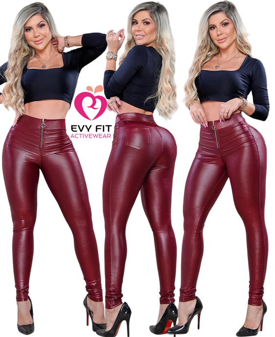 WINE FASHION LEGGINGS WHIT POCKETS