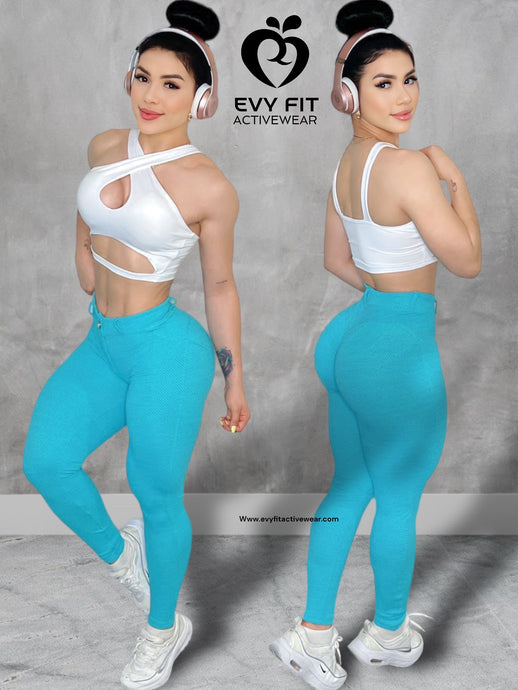 MERMAID TEXTURED TURQUOISE LEGGINGS