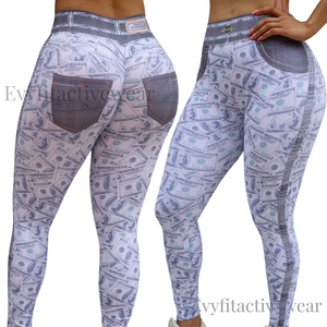 DOLARS FAKE JEANS LEGGINGS SEAMLESS FRONT