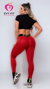 ELASTIC ORANGE JACQUARD LEGGINGS SEAMLESS FRONT