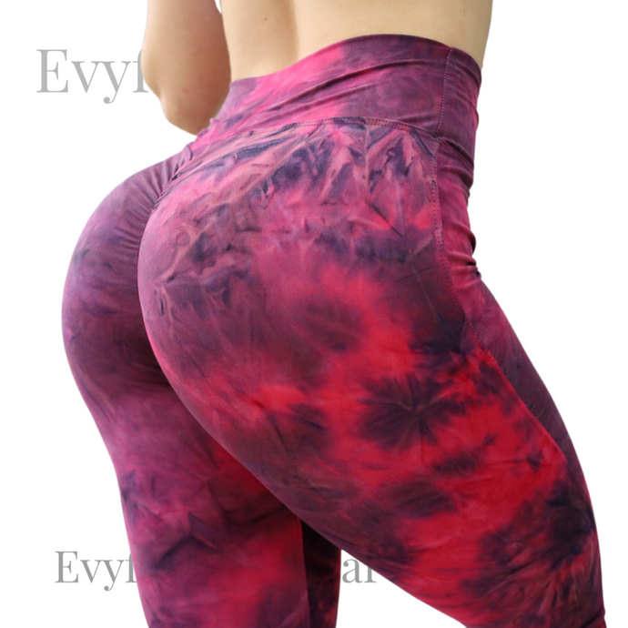 LEGGINGS TIEDYE BURDEOS DELANTERO SIN COSTURAS