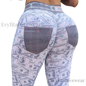 DOLARS FAKE JEANS LEGGINGS SEAMLESS FRONT