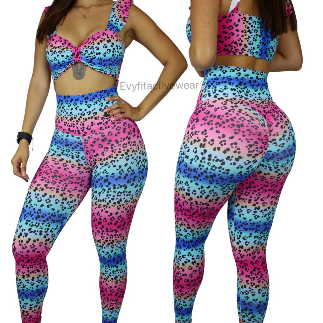 RAINBOW LEOPARD ONE SHOULDER JUMPSUIT