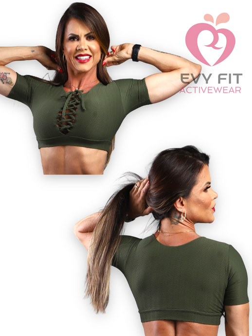 MILITAR GREEN LACE TOP