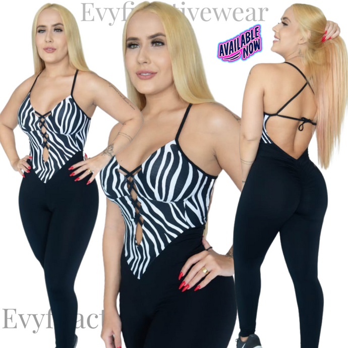 ZEBRA MATCHIN JUMPSUIT